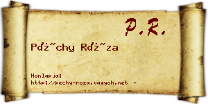 Péchy Róza névjegykártya